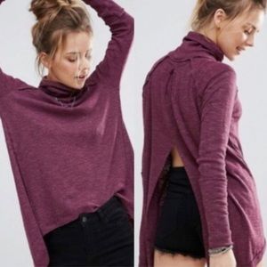 Free People We The Free Purple Cowl Neck Sweater XS